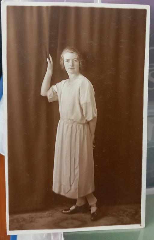 Buy & Sell Merseyside Saint Helens - Photos for 1930s real photo of lady & curtains postcard