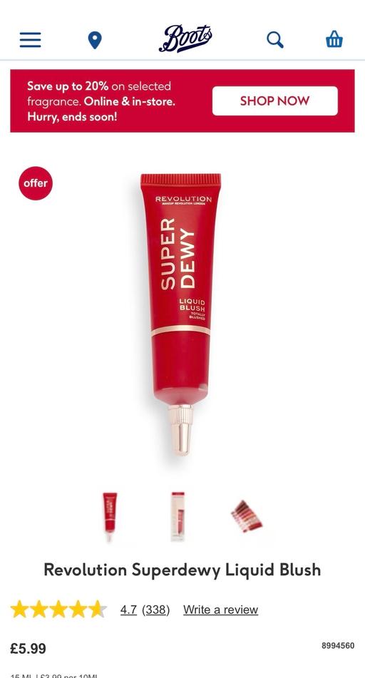 Buy & Sell South East London Bromley - Photos for Revolution Super dewy liquid blush