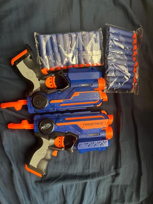 Buy & Sell East London Redbridge - Photos for Two nerf firestrike guns and 20 soft bullets