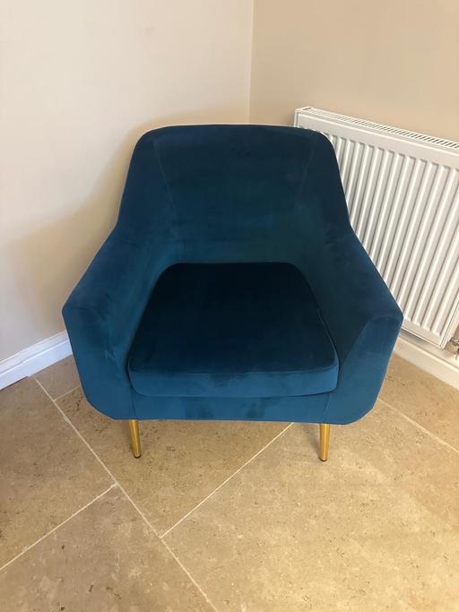 Buy & Sell Staffordshire South Staffordshire - Photos for Single Teal Armchair (Dunelm)