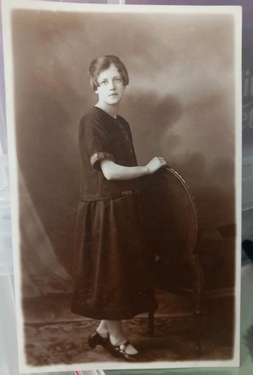 Buy & Sell Merseyside Saint Helens - Photos for 1920s lady standing by chair photo postcard