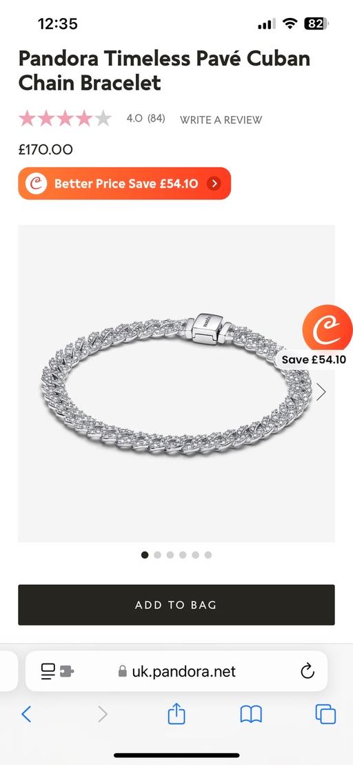 Buy & Sell Rhondda Cynon Taf Cwmaman - Rhondda Cynon Taf - Photos for Pandora timeless pave Cuban chain bracelet