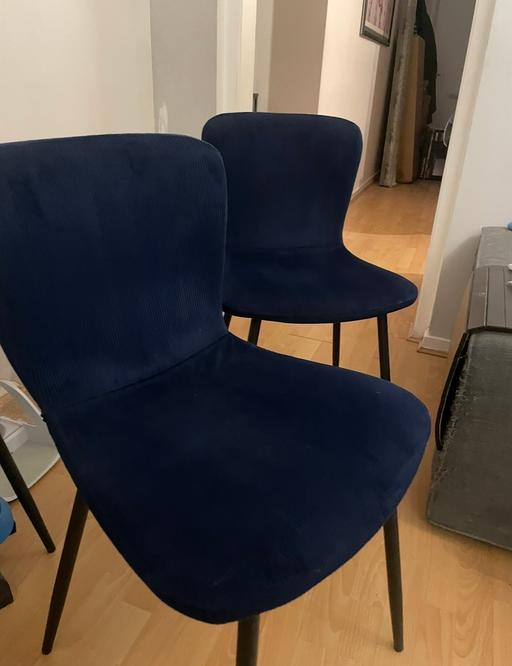 Buy & Sell North West London Childs Hill - North West London - Photos for Set of 2 dark blue velvet dining chairs- 