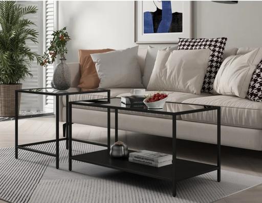 Buy & Sell West Midlands Birmingham - Photos for Nest of 2 Metal Coffee Tables With Glass Top