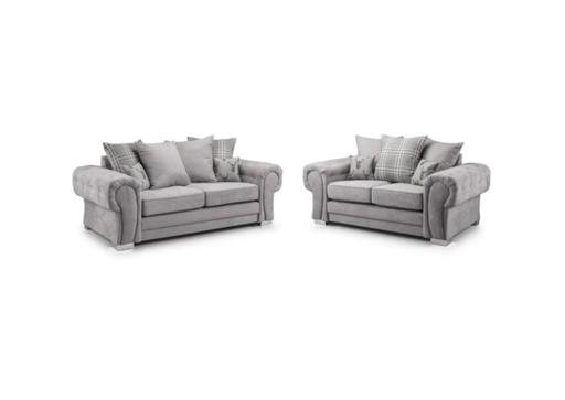 Buy & Sell Greater Manchester Oldham - Photos for Verona 3 and 2 Scatter Back Sofa Set - Grey
