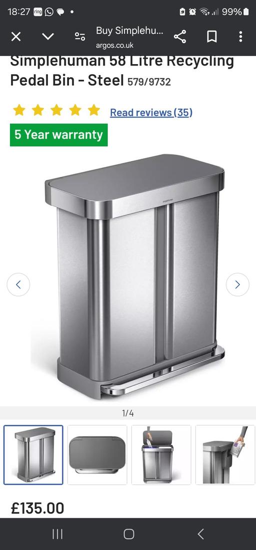 Buy & Sell West Midlands Coventry - Photos for Simple human dual bin 58ltr New