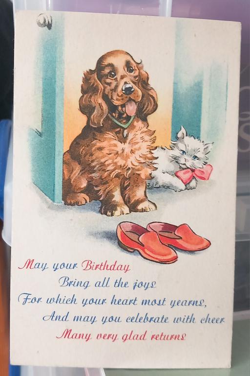 Buy & Sell Merseyside Saint Helens - Photos for vintage 1940s dog and shoes birthday postcard