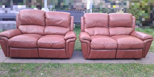 Buy & Sell West Midlands Wolverhampton - Photos for Brown Leather Recliner Sofas..2+2..