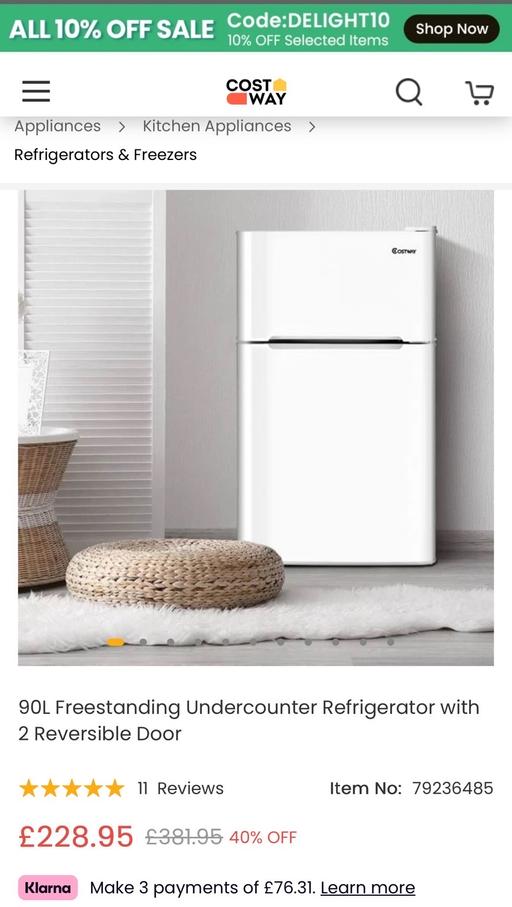 Buy & Sell North Northamptonshire Denington Industrial Estate - North Northamptonshire - Photos for Costway fridge and freezer like new