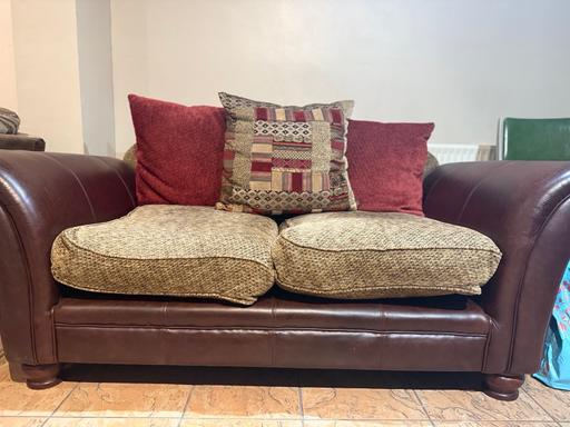 Buy & Sell West Midlands Birmingham - Photos for 2 seater leather and fabric sofa