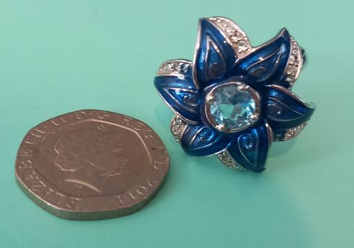 Buy & Sell Merseyside Saint Helens - Photos for Huge sterling silver aquamarine flower ring