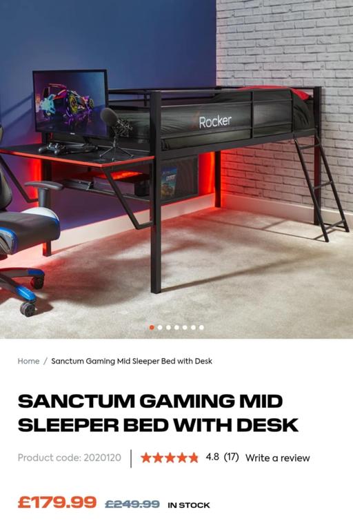 Buy & Sell West Midlands Dudley - Photos for Sanctum Gaming Mid Sleeper Bed with Desk