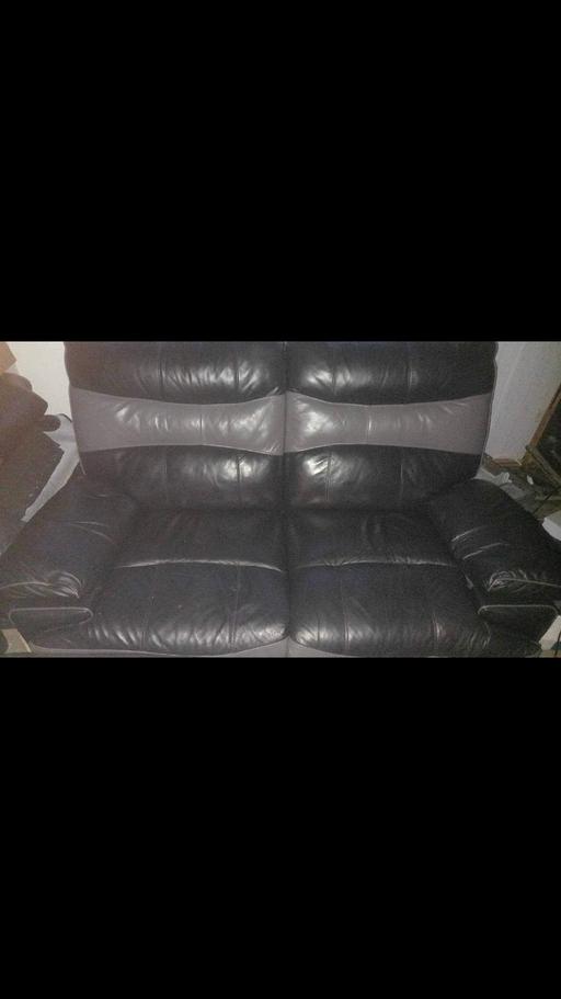 Buy & Sell Lancashire Chorley - Photos for 2 black leather recliner sofa
