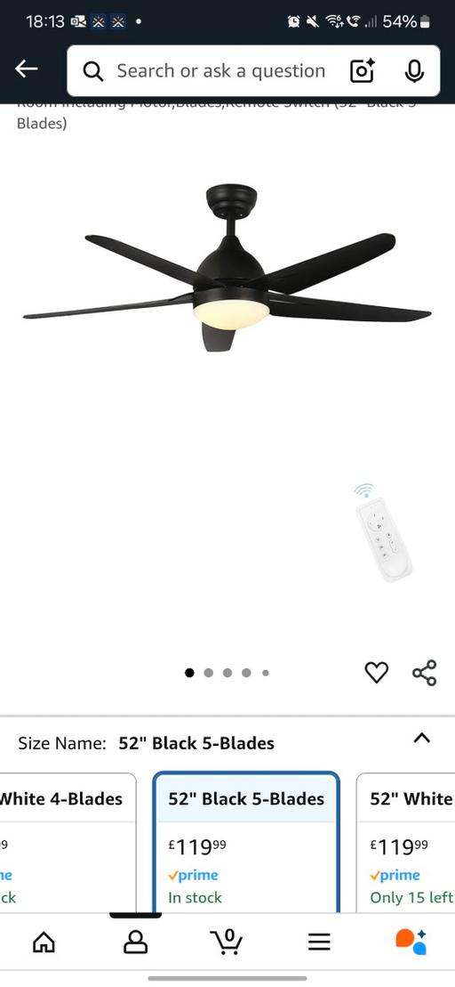 Buy & Sell Kent Tonbridge and Malling - Photos for 5 blade fan led light.