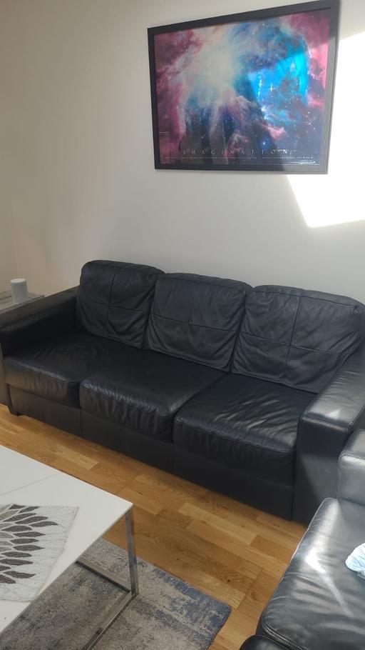 Buy & Sell South East London Bromley - Photos for Black leather sofa set