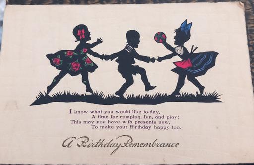 Buy & Sell Merseyside Saint Helens - Photos for Antique 1920s silhouette birthday postcard