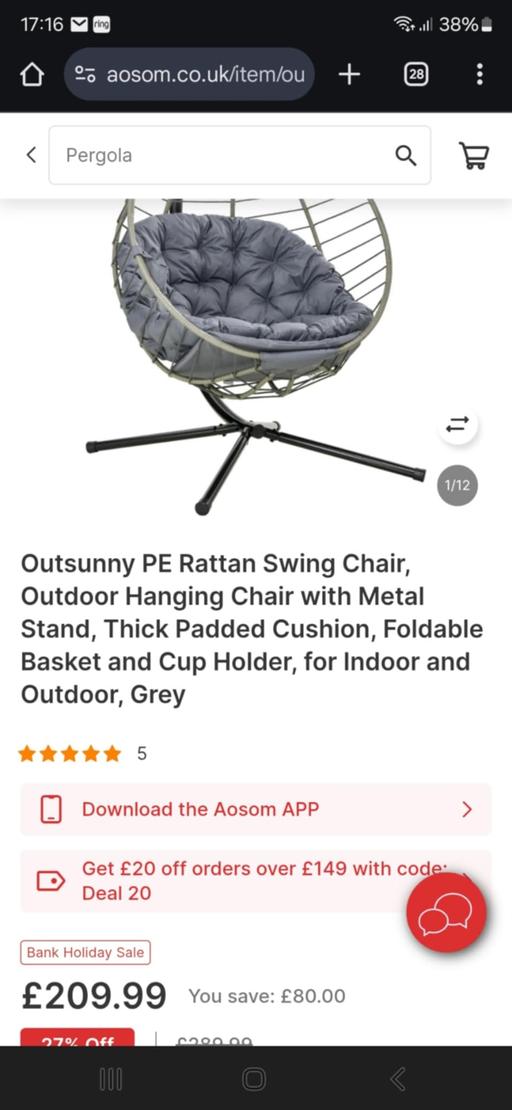 Buy & Sell West Midlands Dudley - Photos for Grey foldable egg chair
