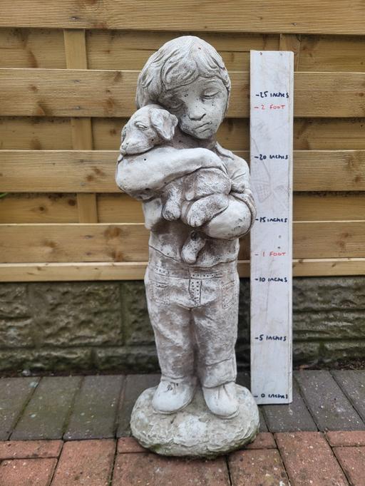 Buy & Sell Staffordshire Cannock Chase - Photos for Boy and puppy concrete statue