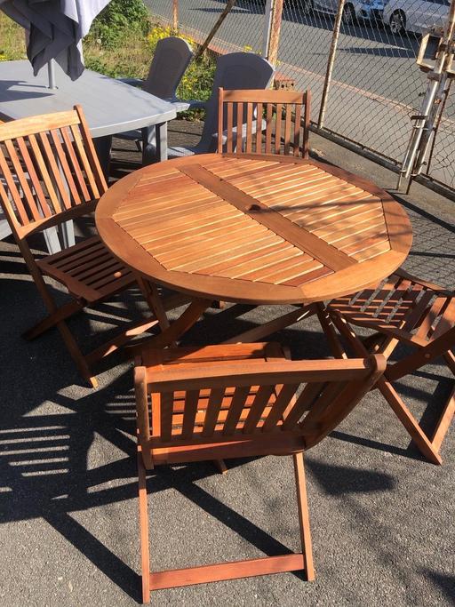 Buy & Sell West Midlands Coventry - Photos for Wood Folding Bistro Set Table and 4 Chairs