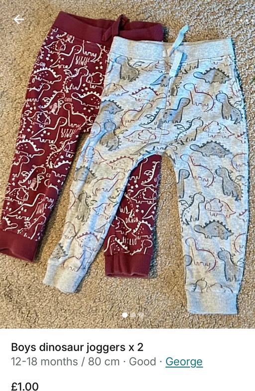 Buy & Sell West Midlands Walsall - Photos for Boys dinosaur joggers x 2
