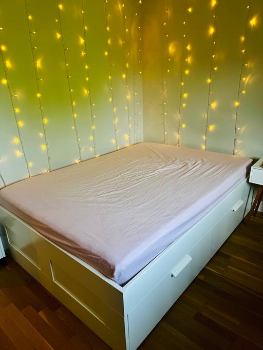 Buy & Sell South East London Deptford - South East London - Photos for IKEA BRIMMES Double Bed Frame with storage