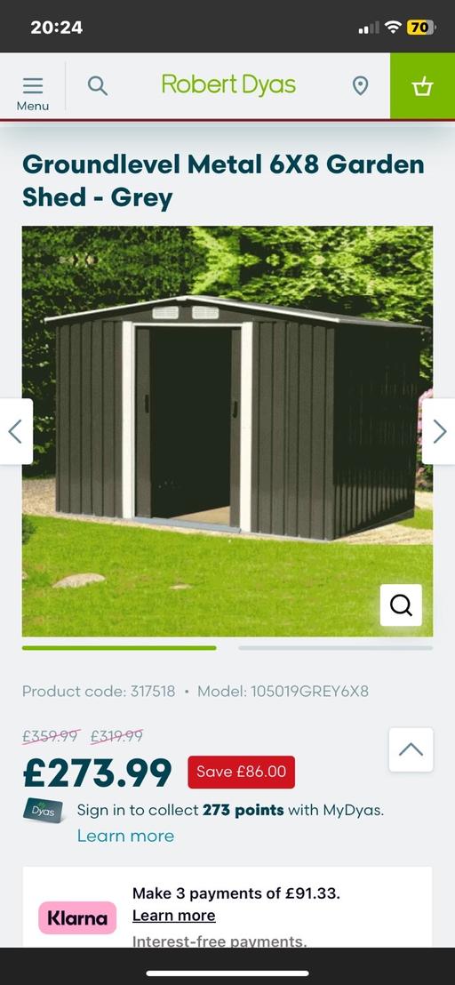 Buy & Sell South East London Eden Park - South East London - Photos for Groundlevel Metal 6X8 Garden Shed - Grey