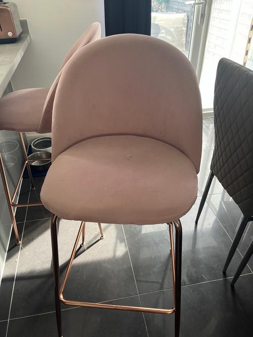 Buy & Sell West Midlands Birmingham - Photos for Two Pink Velvet Bar Stools