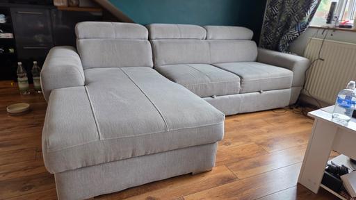 Buy & Sell Slough Slough Town Centre - Slough - Photos for Beautiful light gray corner bed sofa w storag