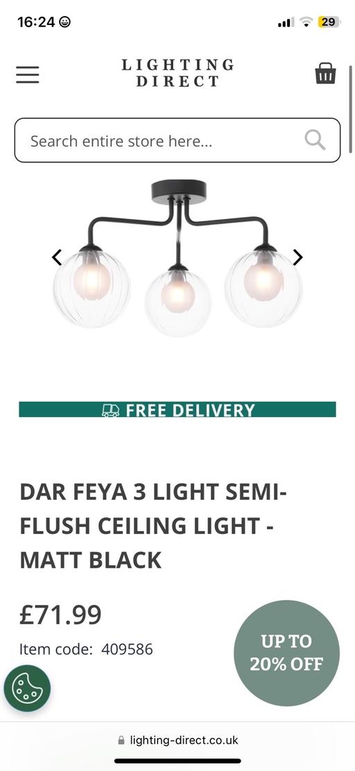 Buy & Sell Kent Canterbury - Photos for FEYA- 3 light semi flush Matt black