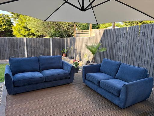 Buy & Sell Derbyshire South Derbyshire - Photos for Ex display DFS aurora Navy blue fabric sofas