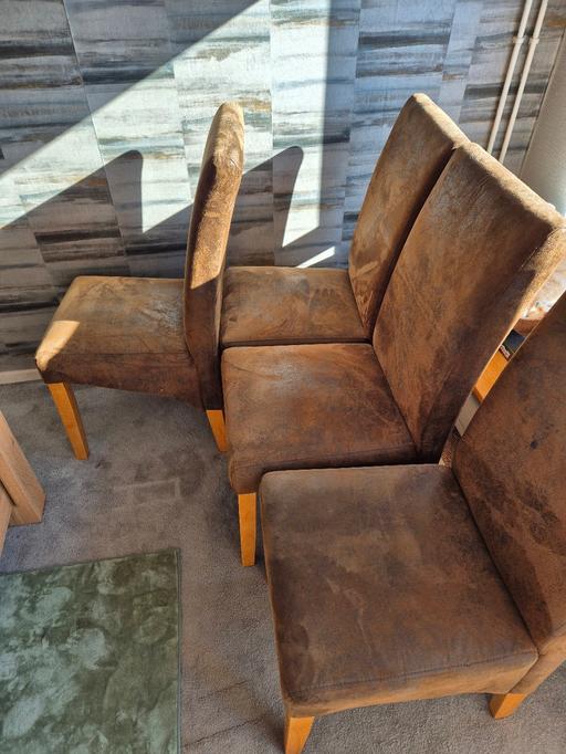 Buy & Sell Buckinghamshire Milton Keynes - Photos for 4 High Backed Brushed Suede Dining Chairs