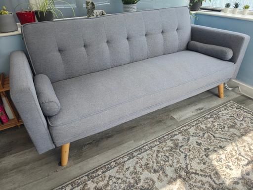 Buy & Sell County Durham Pelaw Grange - County Durham - Photos for Blue 3 seater sofa with single bed