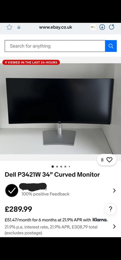 Buy & Sell West Midlands Birmingham - Photos for Used Dell monitor P3421W 34 inch like new