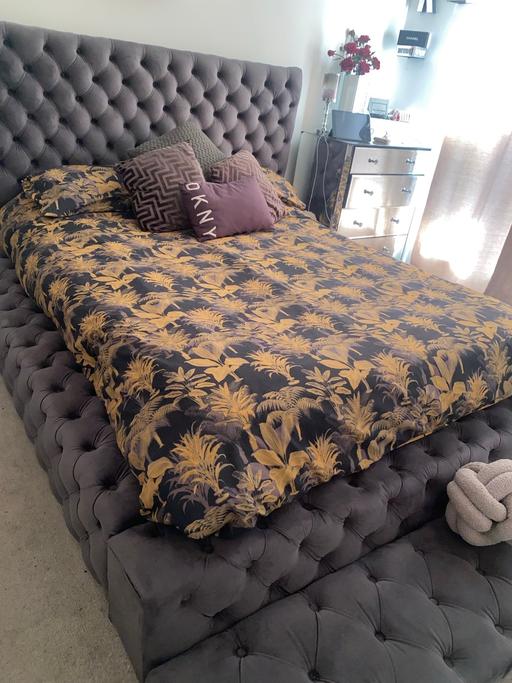 Buy & Sell South East London Elmstead - South East London - Photos for Ambassador Grey Double Bed with Foot Stool