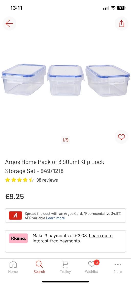 Buy & Sell County Durham Trimdon - County Durham - Photos for Pack of 3 x 900 ml klip lock storage set