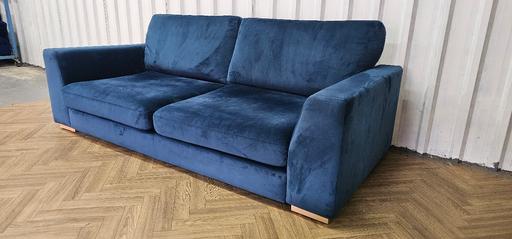 Buy & Sell Cheslyn Hay South Staffordshire - Photos for DFS Blue Velvet Plush 3 seater