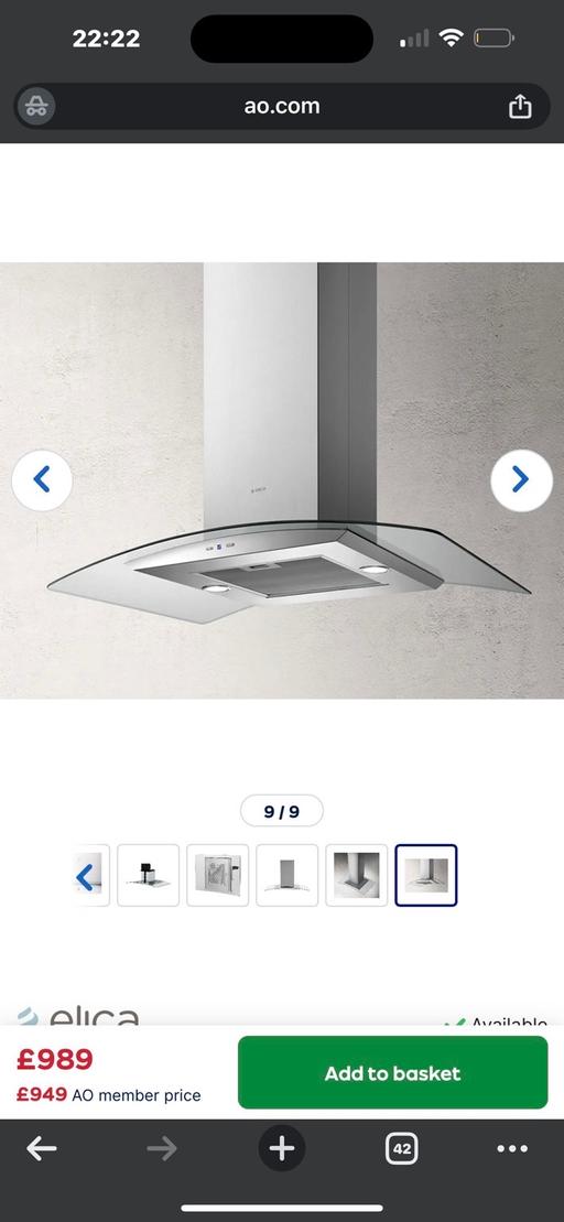 Buy & Sell North West London Brent Cross - NW4 - Photos for Elica Reef island extractor 90x60