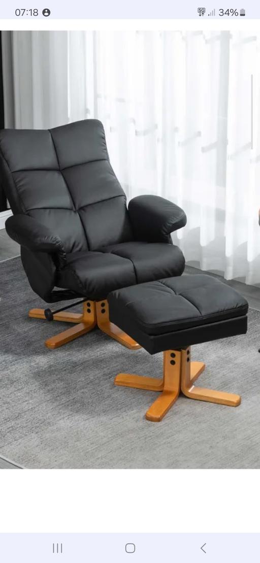 Buy & Sell West Midlands Solihull - Photos for Recliner Chair Black and stool