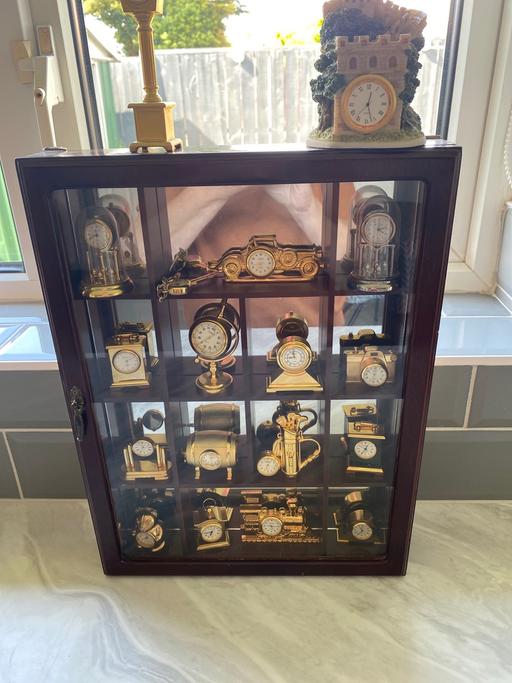 Buy & Sell Merseyside Knowsley - Photos for Wooden Display cabinet with miniature clocks