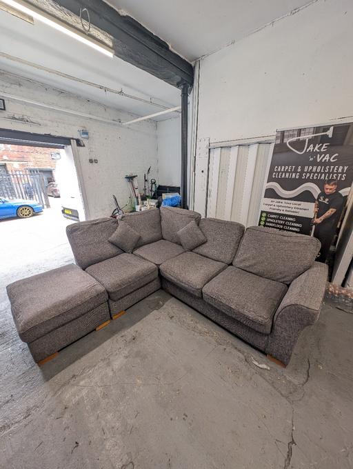 Buy & Sell West Yorkshire Wakefield - Photos for Spacious Grey Corner Sofa with Footstool