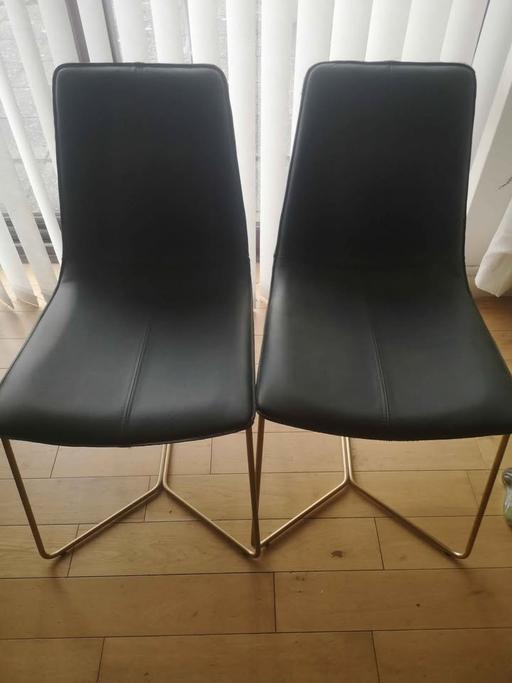 Buy & Sell Hampshire Hart - Photos for WEST ELM NEW LEATHER DINING CHAIRS SET OF 2