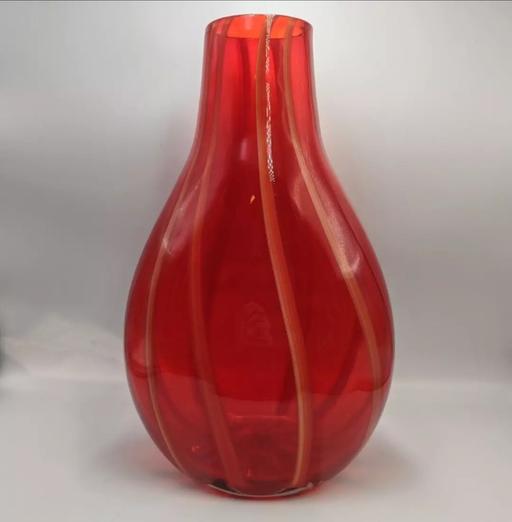 Buy & Sell South East London Dulwich - South East London - Photos for Large Vintage MCM 'Red Ribbon' Glass VASE