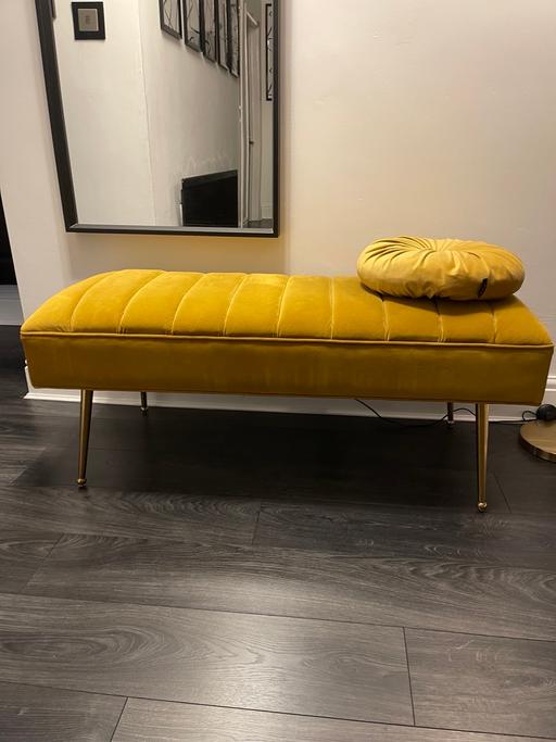 Buy & Sell West Midlands Dudley - Photos for Gold Mustard velvet bench