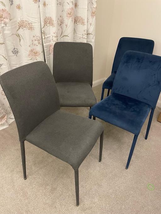 Buy & Sell Buckinghamshire Milton Keynes - Photos for 4x upholstered velvet fabric dining chairs