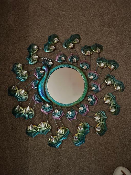 Buy & Sell Shropshire Telford and Wrekin - Photos for Multi colour peacock mirror from dunelm