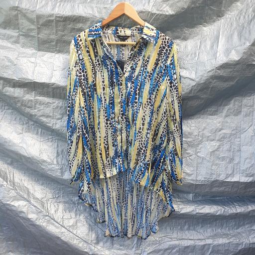 Buy & Sell Stourbridge Dudley - Photos for Blue Animal Print Back Long Dip Hem Shirt 12