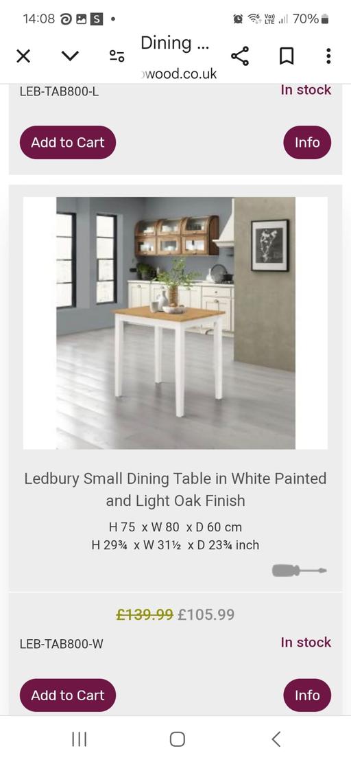 Buy & Sell West Midlands Sandwell - Photos for Ledbury small dining table