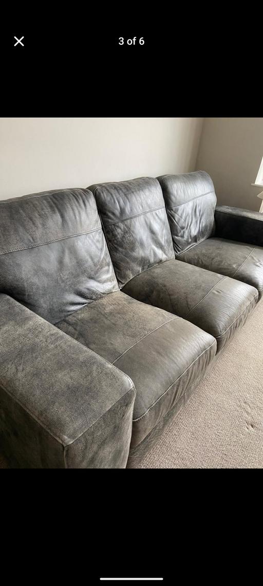 Buy & Sell County Durham Hartlepool - Photos for DFS grey leather 3 seater sofa