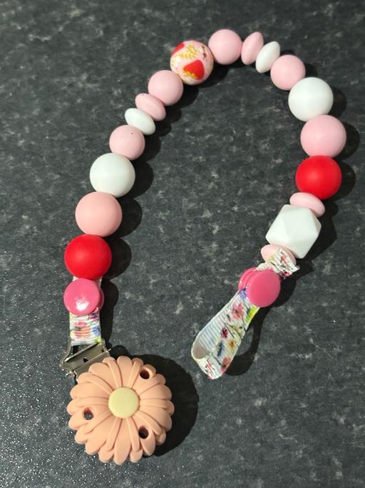 Buy & Sell Reddish Stockport - Photos for Floral teething dummy clip