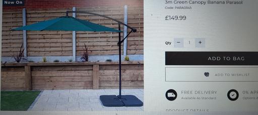 Buy & Sell West Midlands Walsall - Photos for large green banana parasol & support base